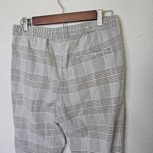 H&M Womens S‎ Small Plaid Trouser Pullon Dress Pants Elastic Waist Comfy Career - Picture 8 of 12